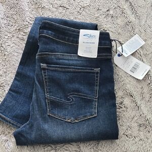 Silver Jeans BLEEKER Women's Dark Blue Straight Leg Jeans